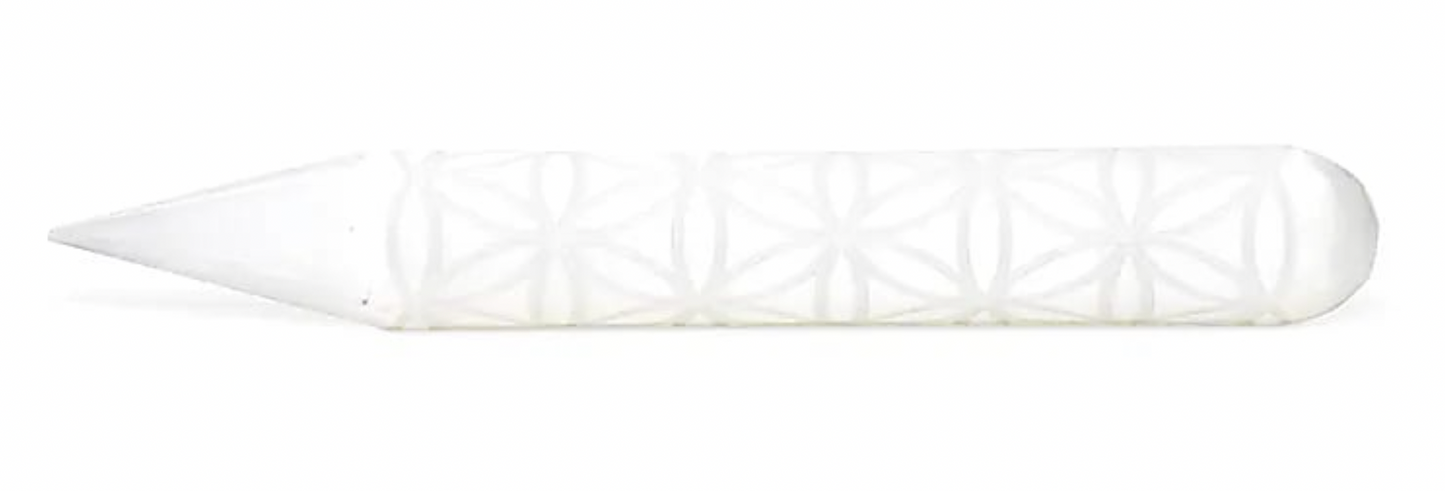 Selenite Massage Wand Flower of Life