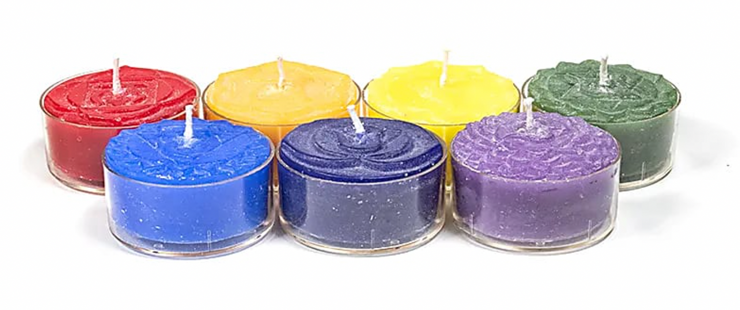 Chakra scented Tea Light Candles Fair Trade