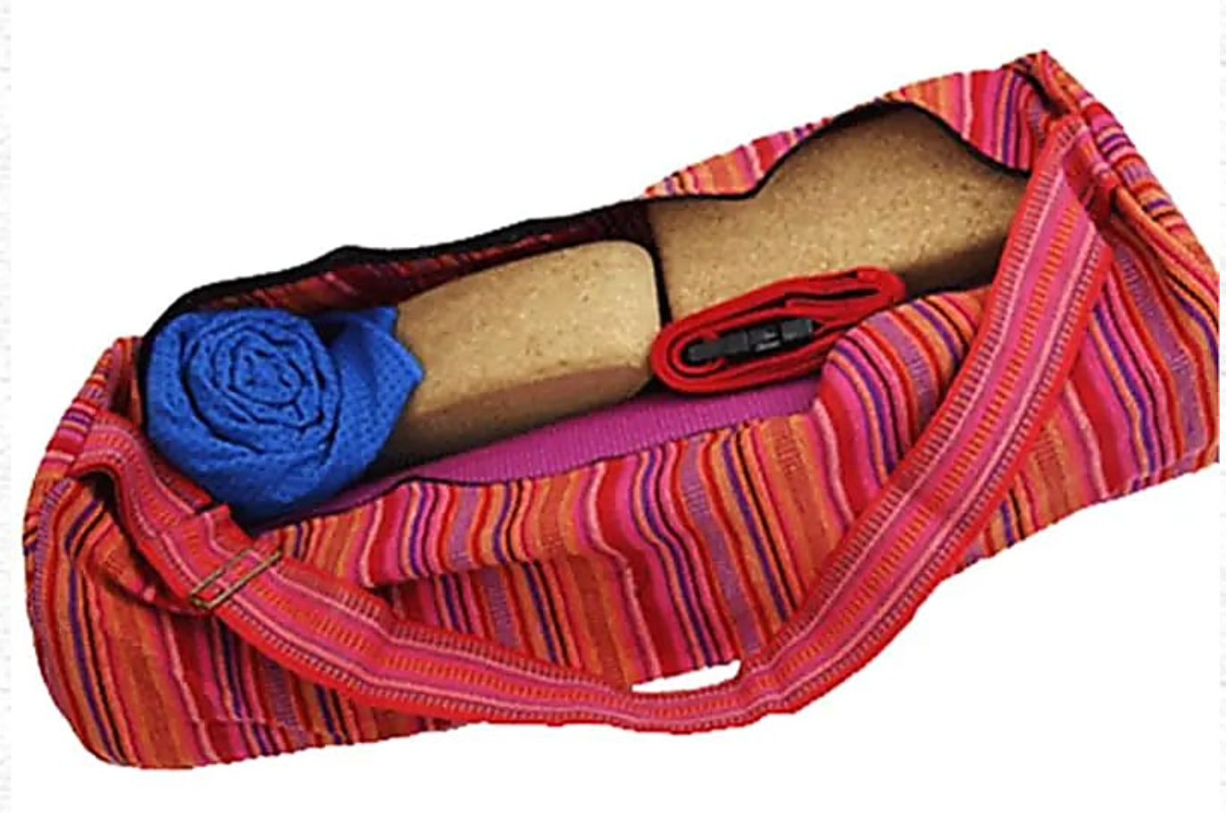 Cotton Yoga Bags Stripped Pink or Blue Colour