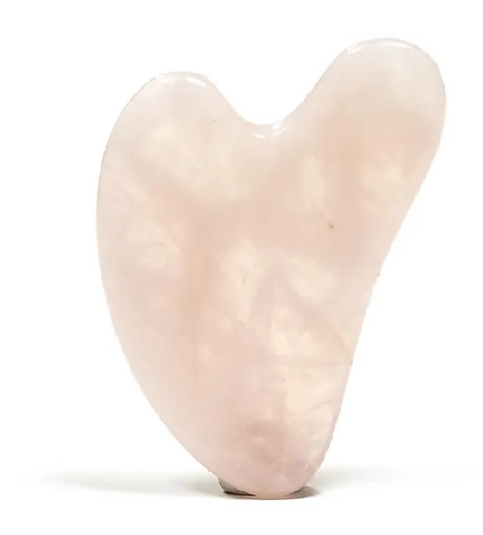 Rose quartz gua sha massage stone
