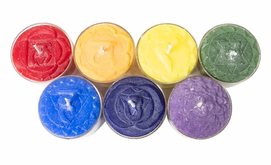 Chakra scented Tea Light Candles Fair Trade
