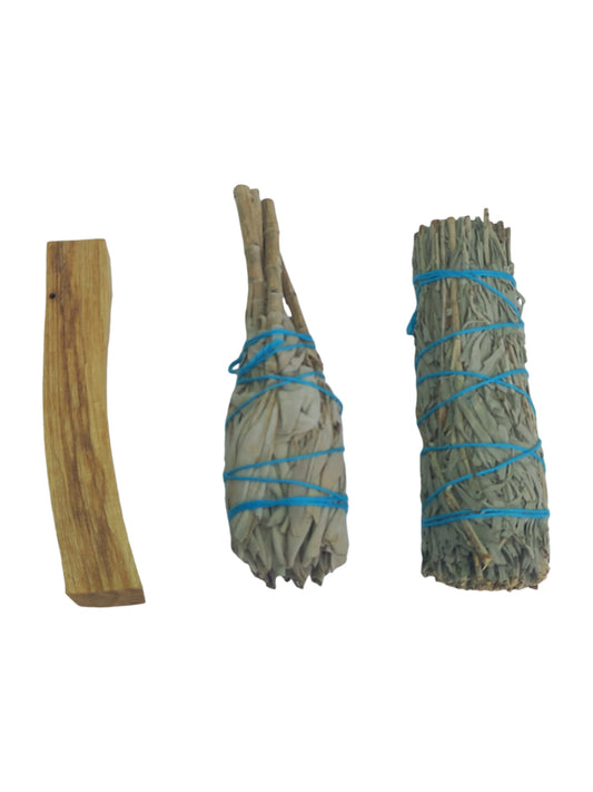 Californian White Sage, Blue Sage Smudge Sticks and a Palo Santo stick Mixed Collection